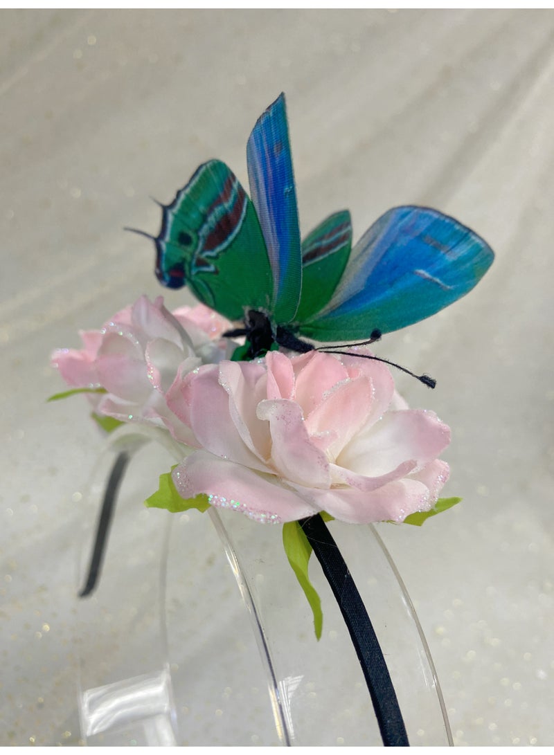 NAME Electric Flutter Butterfly Floral Headband colourful  Wings Rechargeable Hair Accessory - Image 2